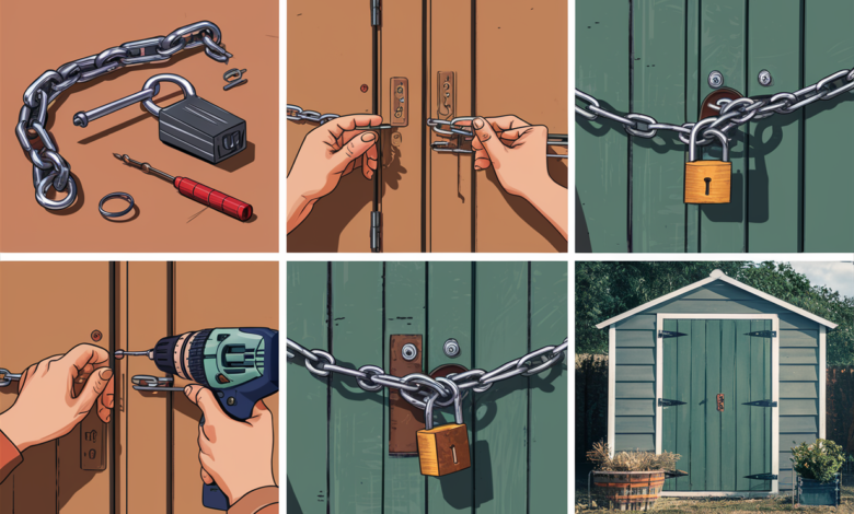 how to add a chain to a garden shed door​